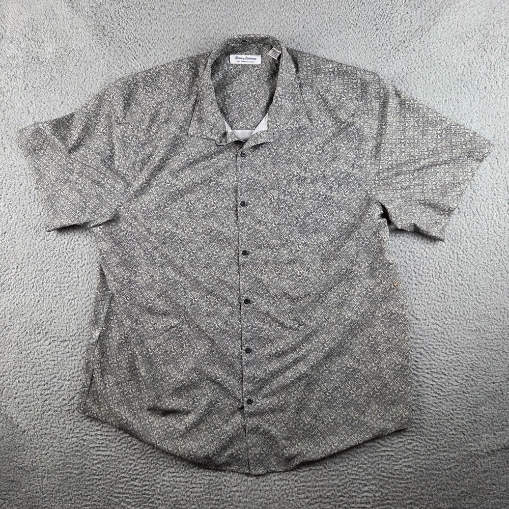 Tommy‎ Bahama The Bahama Coast Shirt Mens 2XLT Green Abstract Island Zone